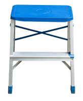 Échelle pliante en aluminium à marches larges 2/3, tabouret bas en aluminium, chaise pliante en aluminium, échelle à marches larges, plateforme d'échelle pliable