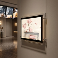 Panneau d'affichage publicitaire LED mural en acrylique magnétique simple face pour vitrine de magasin, menu de cinéma