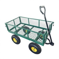Chariot de jardinage industriel robuste et portable, conteneur à roulettes, chariot mobile, chariot utilitaire d'atelier, plateau en acier, quatre roues