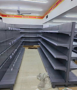 Estanterías Metálicas Modernas de Doble Cara para Supermercado, Resistentes, Horizontales, con Recubrimiento de Polvo Epóxico, Montaje en Suelo para Tiendas - Product Image 4