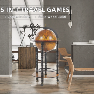 Jeux de société portables réutilisables en bois peints pour enfants – Thème Voyage – Échecs, Dames, Tic Tac Toe - Product Image 2