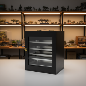 Boîte de rangement pour miniatures, présentoir en bois à 5 plateaux, vue transparente, pour modèles à l'échelle 1:1000 1:1500, étui de transport - Product Image 2