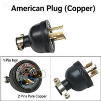 Prise de générateur américaine NEMA L6-30P 30A 250V à verrouillage par torsion, 2 broches en cuivre pur, 1 broche en fer, anti-déchirure, pièces de rechange pour générateur à essence