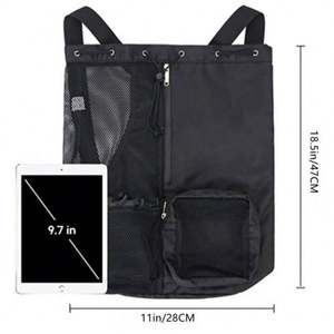 New Arrival Mesh Swimming Bag Lightweight Foldable <b>Drawstring</b> <b>Backpack</b> Sports Gym Bag - Product Image 5