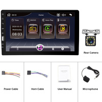 Pemutar MP5 Mobil 9.0 Inci 1DIN, Carplay & Android Auto Berkabel, Layar Kontrol Pusat Mobil, Input Kamera Mundur