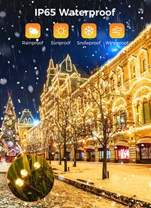Guirlandes solaires d'extérieur étanches, 8 modes, IP65, lumières de Noël alimentées par l'énergie solaire, blanc chaud, pour la décoration d'arbres, de fêtes et de jardins - Product Image 6
