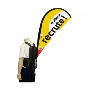 <span class=keywords><strong>Promotion</strong></span> publicitaire personnalisée bannières volantes sac à dos pour motocyclette plume plage larme drapeaux humains - Product Image 2