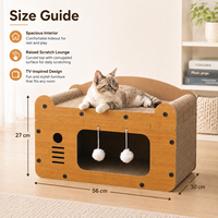 Lit-griffoir extra large à double couche pour chat, en carton ondulé, avec structure d'escalade pour chatons d'intérieur
