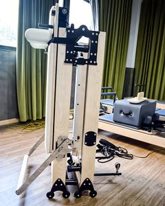 Cama Reformer de Pilates Plegable de Gama Alta QueenLife de Madera de Arce Blanco con Cajón y Tabla de Salto - Product Image 3