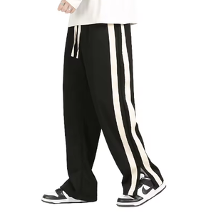 Мужские весенние легкие брюки со средней посадкой, прямые, повседневные, свободные, универсальные, спортивные, с разрезами, в стиле High Street - Product Image 1