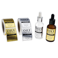 Rollo de vinilo autoadhesivo impermeable, etiqueta adhesiva transparente de Perfume para botella