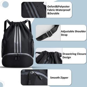 Sac à dos <span class=keywords><strong>de</strong></span> football avec 2 bracelets <span class=keywords><strong>de</strong></span> sport avec cordon <span class=keywords><strong>de</strong></span> serrage Sac <span class=keywords><strong>de</strong></span> football avec compartiment à balles Sac à dos <span class=keywords><strong>de</strong></span> basket étanche Sac <span class=keywords><strong>de</strong></span> volley-ball - Product Image 3