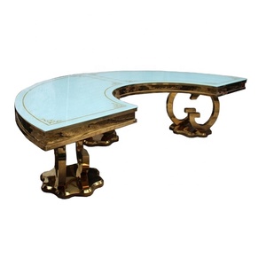 Mặt Kính Nửa Mặt Trăng Vàng Bằng Thép Không Gỉ Curevd Bàn Tiệc Cưới - Product Image 2