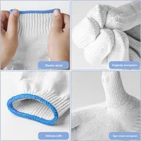Gants de travail en coton de haute qualité, blanchis, antidérapants, résistants aux déchirures, longueur 24 cm, pour la construction, le jardinage, la sécurité, Jianlong