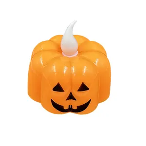 Orange Flashing Halloween plastic pumpkin candle light for Halloween