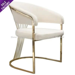 Sillas de Diseño Simple con Respaldo Ovalado Alto, Estructura de Acero Inoxidable de Lujo y Decoración de Tela para Eventos y Bodas - Product Image 3