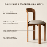 Chaise de salle à manger moderne en bois massif, empilable, avec dossier, pour mobilier de maison