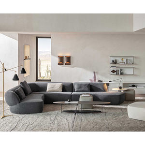 أريكة بشرائط مخملية جديدة ، أريكة بكريم منفوش ، غرفة معيشة بأثينا من الولايات المتحدة - Product Image 6