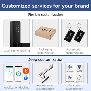 Kasman स्रोत मूल्य लकड़ी का दरवाजा लॉक सबसे अच्छा कीपैड डिजिटल टलॉक ट्यूया वाईफाई आरफिड स्मार्ट डोर लॉक मुख्य द्वार के लिए - Product Image 6