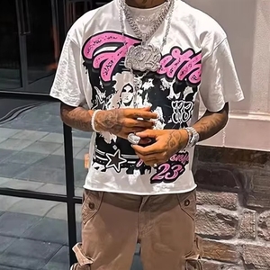 T-shirt court graphique Ringer pour homme en coton écologique personnalisable style streetwear – Tissu sur mesure - Product Image 3