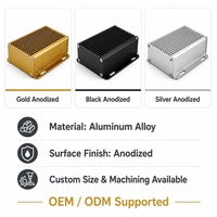 Boîtier électronique en alliage d'aluminium anodisé or pour dissipateur thermique CNC industriel de haute précision