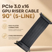 Adaptateur flexible 16 Go/s PCIe 3.0 X16 pour carte graphique, cordon d'extension à 180 degrés, cinq fils, blindage EMI, cuivre étamé pour PC