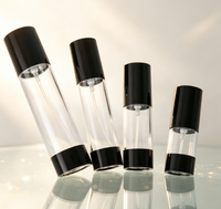 En stock – Flacon pulvérisateur noir transparent sans air de 15 ml, 30 ml, 50 ml avec tête de pompe pour emballage de crème contour des yeux et crème visage