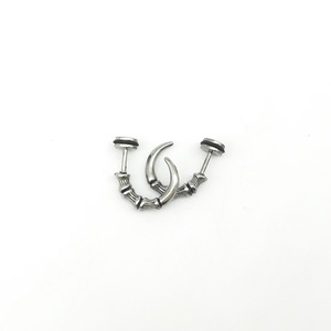 Pendientes de Oreja con Forma de Bambú, Color Plateado, Material de Plata Tibetana, Joyería de Moda para Hombres y Mujeres - Product Image 3