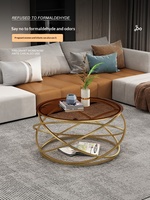 Table basse en métal de style nordique simple pour petits espaces, plateau en verre trempé couleur thé, meubles de luxe design