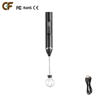 Mousseur à lait USB-C puissant en acier inoxydable 304, rechargeable, portable, batteur à œufs, mélangeur de crème
