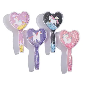 PS plastic transparent hair brush Hot heart-shape pony Tangle Brush with private logo girl cheap hair brush