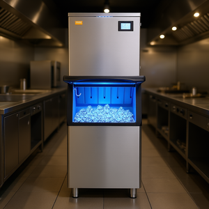 Macchina per il ghiaccio commerciale 1000W 550 libbre al giorno con schermo LED in acciaio inox autopulente per uso ristorazione - Product Image 2