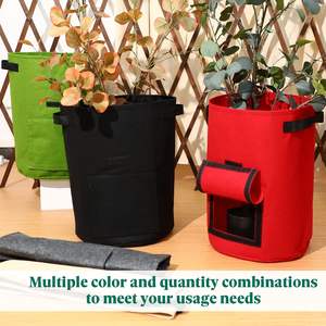 Sacs de culture pour pommes de terre de 5 à 40 gallons avec couvercles rabattables, en tissu feutre PP avec fenêtre en tissu, pour la récolte de patates douces, pots, jardinières, seaux à plantes - Product Image 5