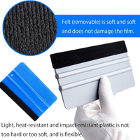 Spatule de haute qualité avec bord en feutre (bleu, violet, marron) – Outil souple en plastique pour les autocollants de voiture, le covering vinyle et la teinture.