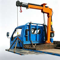 Mini grue hydraulique pour camion, rotation à 360 degrés, palan électrique 12V 24V, capacité de levage de 1 à 2 tonnes, machine de levage montée sur camion