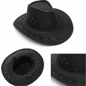 Sombrero vaquero de cuero con estampado estilo occidental, sombrero de caballero para Halloween, sombrero retro ajustable para fiestas, para hombres y mujeres. - Product Image 5