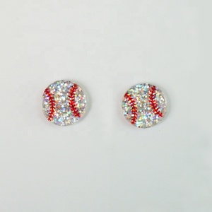 Boucles d'oreilles sportives pour femmes en acrylique scintillant, boucles d'oreilles de baseball, softball, rugby, basketball, football, soccer pour le jour du match - Product Image 4