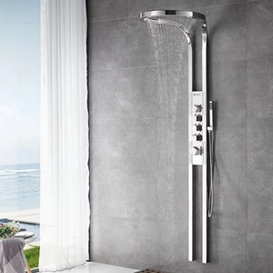 Suite de ducha de baño de latón suave de dos manijas, núcleo de válvula de cerámica presurizada para hoteles, hogar, patrón de masaje de un solo mango - Product Image 2