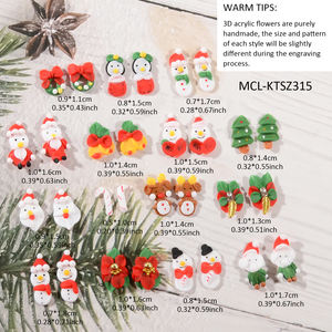 6 uds Popular 3D aleación Metal acrílico Navidad Nail Art diseño hecho a mano encanto Elk Nails Navidad 5D Nail Art Charm - Product Image 4