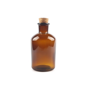Boticario de boca pequeña 125ml 250 botella de almacenamiento de <span class=keywords><strong>Farmacia</strong></span> de laboratorio de vidrio ámbar con corcho - Product Image 4