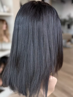 Perruque en cheveux humains juifs casher, couleur noire naturelle, avec dentelle HD sans colle, nœuds invisibles, nœuds simples, nœuds blanchis, pour usage quotidien