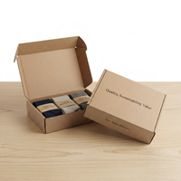 Boîte d'expédition en carton ondulé imprimée avec un motif personnalisé pour casquette de baseball, écharpe, cravate, ceinture, emballage d'expédition robuste