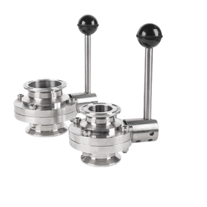 Válvula de mariposa sanitaria soldada con oblea de grado alimenticio SS 304 316 de alta calidad para medios de agua y aceite de alta temperatura - Product Image 2