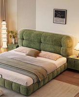 2025 Fabrik preis High-End Modern Light Luxus Stil Italienisch Französisch Stil Weiches Bett Einfaches Chenille Samtbett