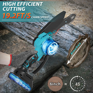 Industrial Grade DIY <b>Mini</b> Brushless <b>Cordless</b> 6-Inch Handheld <b>Chainsaw</b> Rechargeable Lithium Battery OEM Wood Cutting CS02B Brushl - Product Image 2
