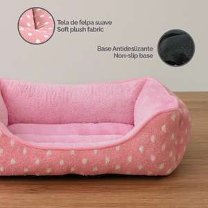 Cuccia per animali Yommy in peluche con design a pois, base antiscivolo imbottita, 3 misure per cani e gatti - Product Image 4