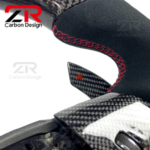 Volante de Fibra de Carbono Personalizado para <span class=keywords><strong>Jaguar</strong></span> XKR, Volante de Cuero con Levas para XF, XE, XJ, X-Type, F-Type, XK, XKR-S Coupé - Product Image 5