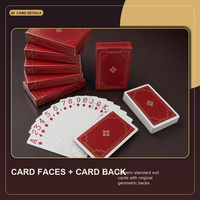 Cartes à Jouer Personnalisées Non Marquées Rouge Or Géométriques Guan Dan Multi-Paquets pour Usage Familial Boîte en Papier Écologique Durable
