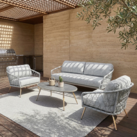 Ensemble de canapés de patio modernes et confortables J&M Outdoor pour 4 personnes, pour cour et salon