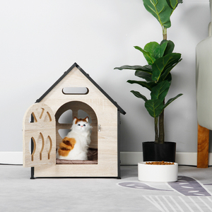 Nuovo arrivo Heavy Duty Indoor cane cuccia in legno massello casa per cani con design traspirante elegante - Product Image 5